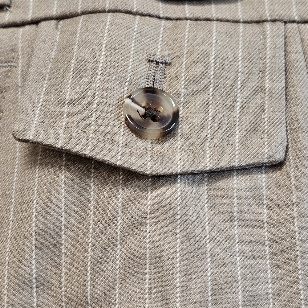 Murano Big & Tall Man Dress Pants Zac Pleated Brown Pinstriped 44x30 - Picture 4 of 13
